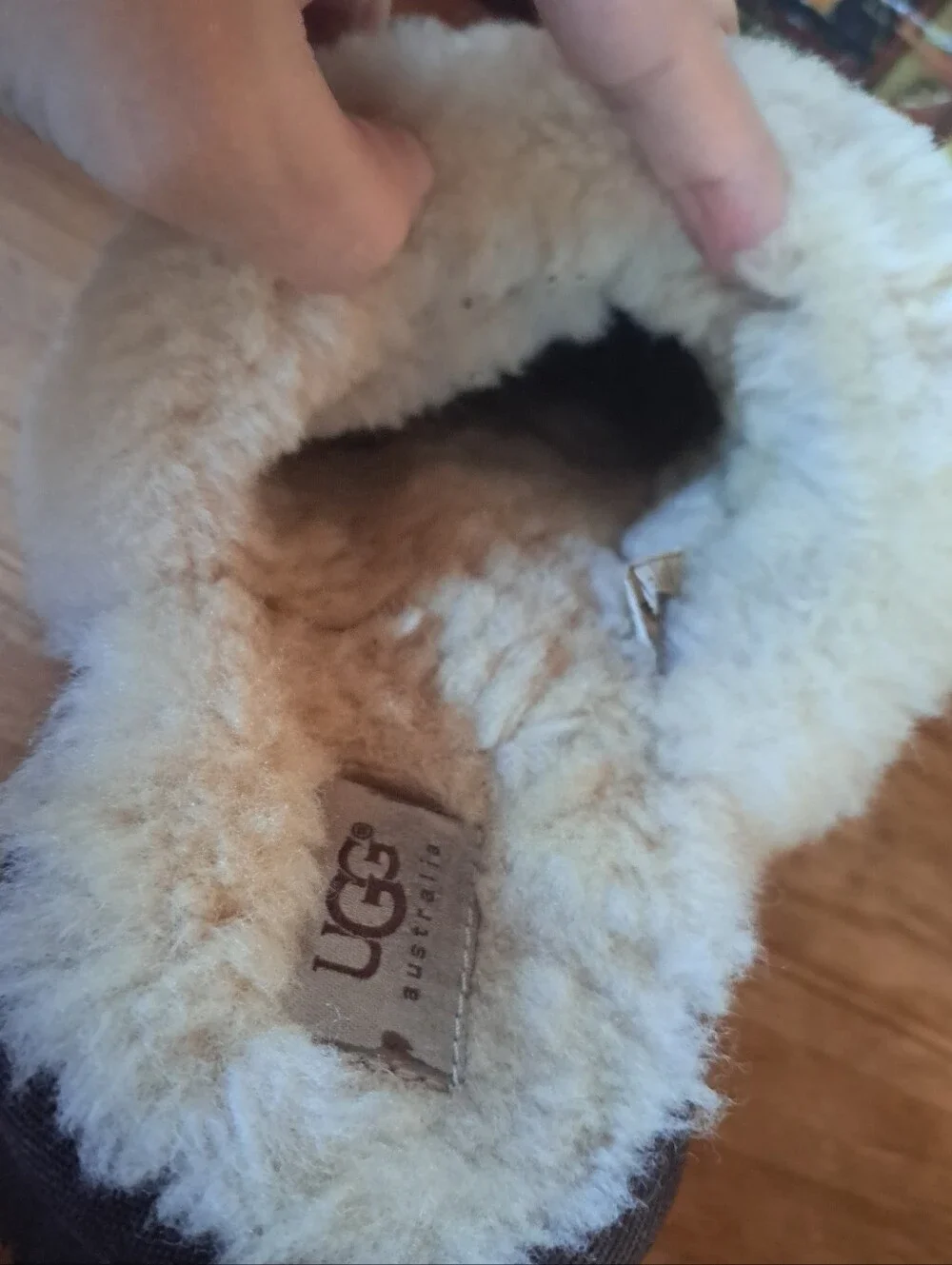 UGG Scuff Men's Slippers Size 11 Espresso Brown Suede Sheepskin Shearling #5614
